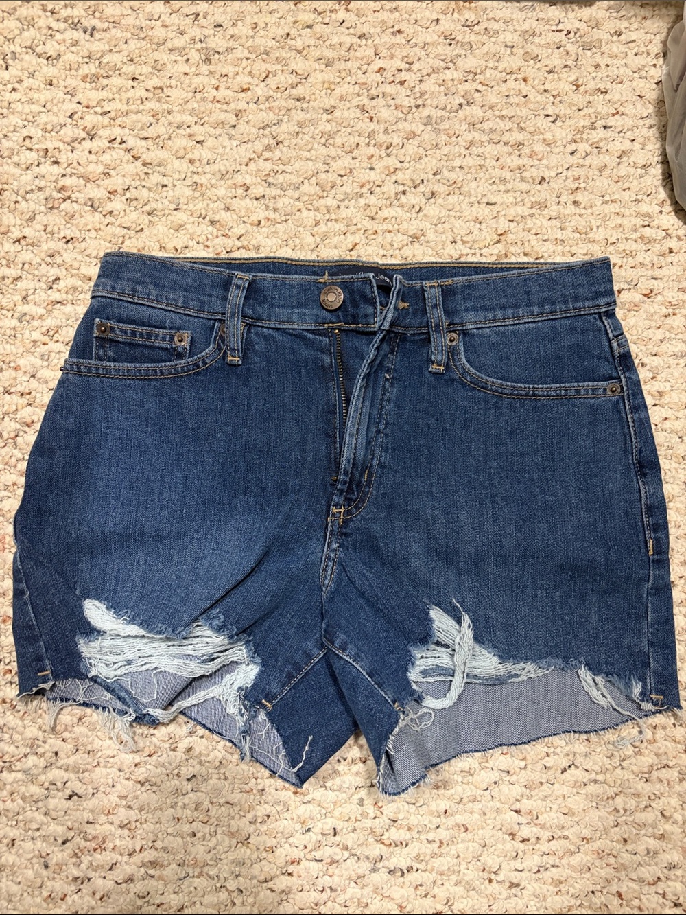 Calvin Klein Jeans Dark Blue Distressed Denim Cutoff Shorts